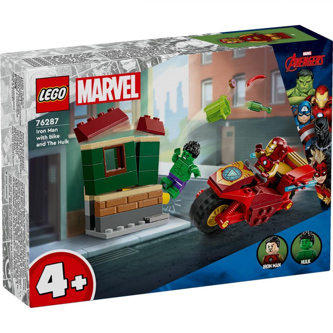 Lego Jucării Set Constructie LEGO Super Heroes 76287 | Iron Man, Motocicleta, Hulk, Marvel