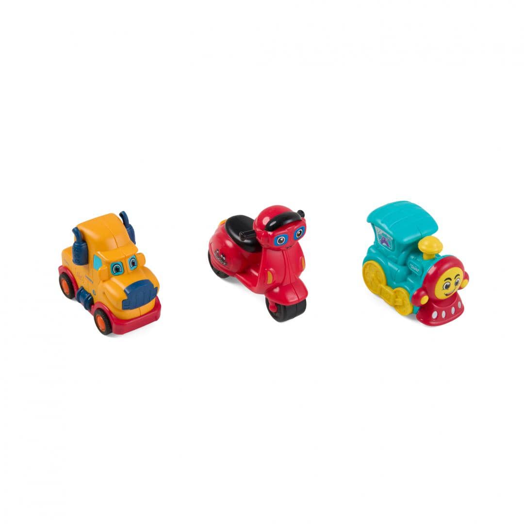 MomKi Jucării Set 3 Vehicule Jucarie MomKi MOMKI899-17A | Actionate prin Inertie, Diverse Modele