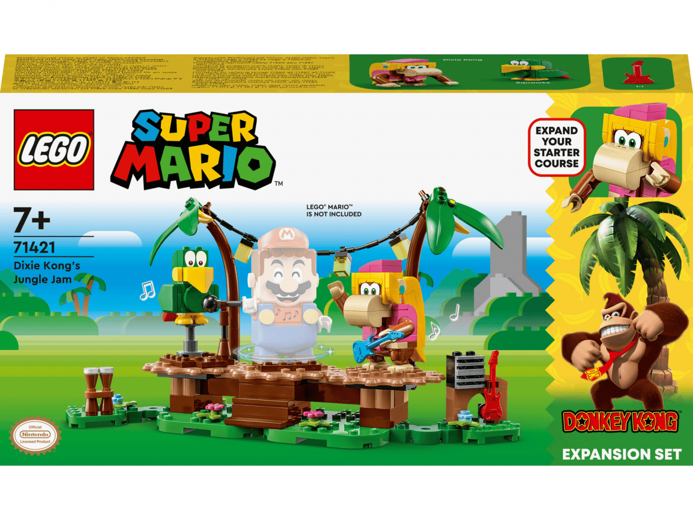 Lego Jucării Set Constructie LEGO Super Mario 71421 | Dixie Kong, Jungla, Cadou