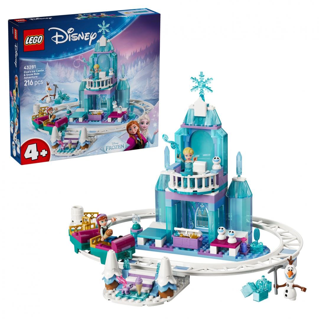 Lego Jucării Set Constructie LEGO Disney Frozen 43281 | Aventura cu Sania pe Sine, Castelul de Gheata al Elsei, 133 Piese, 4+