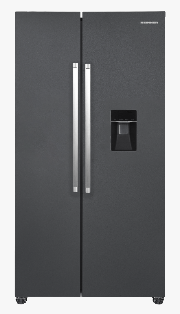 Heinner Frigider Side by Side Heinner HSBS-HM439NFINVDGWDE++ | 439L, No Frost, Inverter, Dozator Apa, Display LED Touch