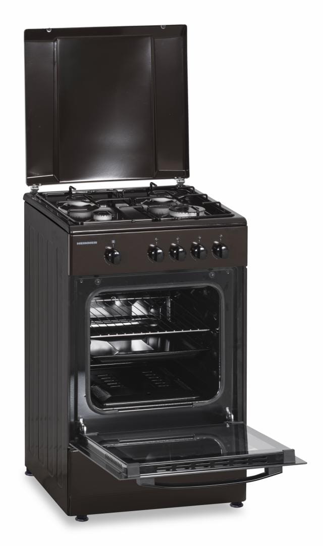 Heinner Aragaz Aragaz Gaz Heinner HFSC-SME50BRW | 50cm, 4 Arzatoare, Cuptor Gaz, Maro, 50x50x85cm