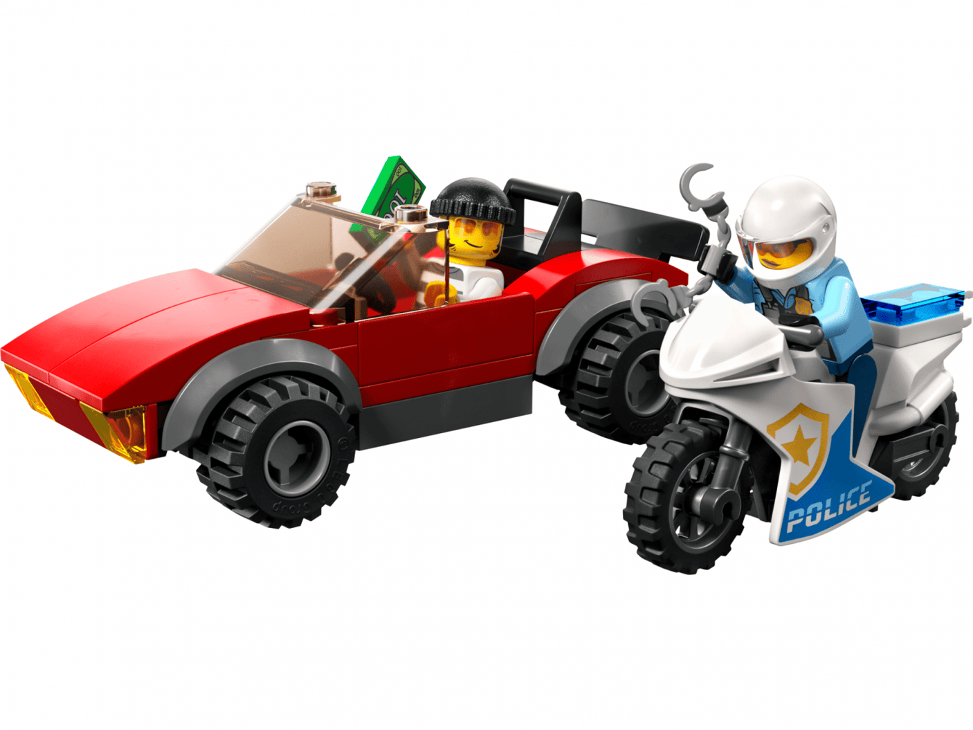 Lego Jucării Set Constructie LEGO City 60392 | Politist pe Motocicleta, Masina, Urmarire