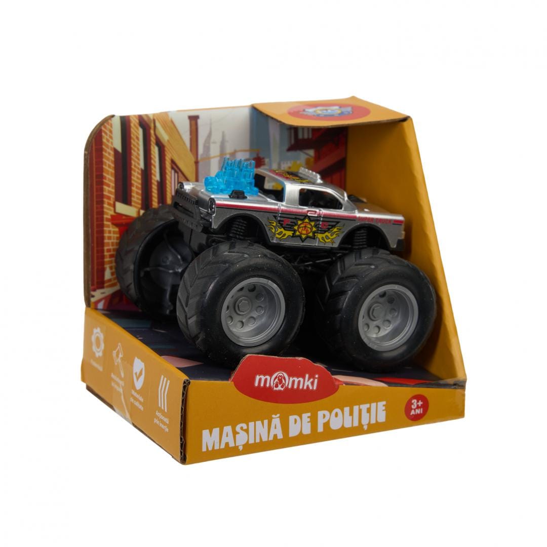 MomKi Jucării Jucarie MomKi MOMKI1199-8GRI | Masina de Politie, 8.5cm, Gri