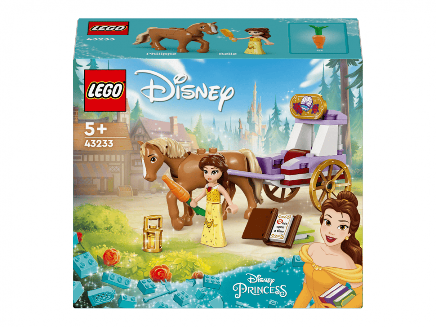 Lego Jucării Set Constructie LEGO Disney 43233 | Caleasca Lui Belle, 91 Piese, Cadou