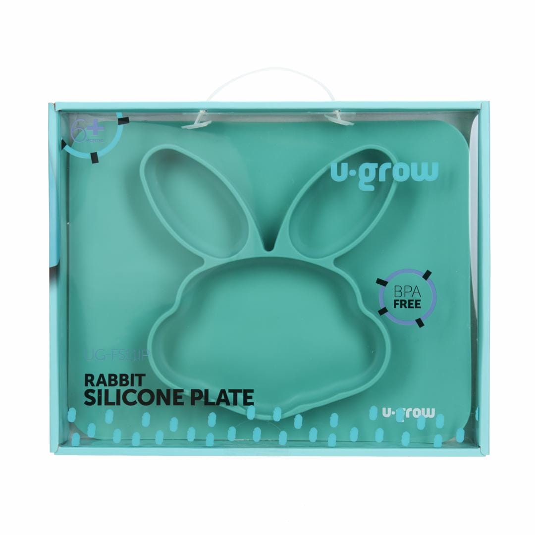 U-Grow Alimentație bebe Farfurie Silicon U-Grow UG-FS11IP | Forma Iepuras, Bebe