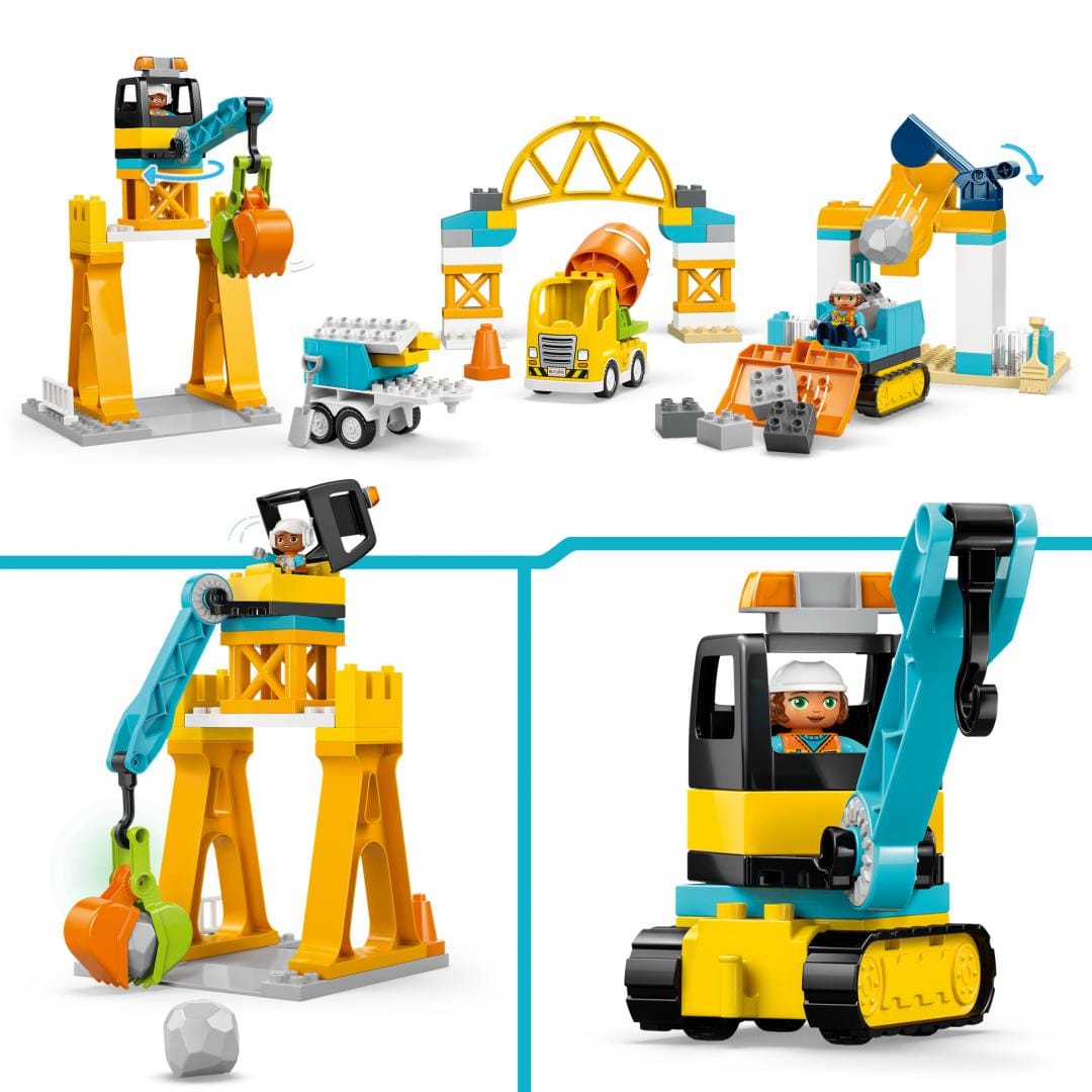 Lego Jucării Set Constructie LEGO DUPLO 10476 | Santier si Vehicule, Camion, Excavator, Cadou