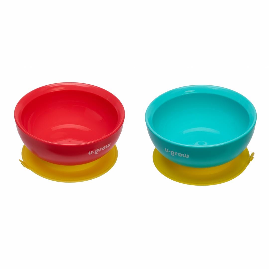 U-Grow Alimentație bebe Set 2 Boluri cu Ventuza U-Grow UG-BOL2X340 | 340ml, Silicon, Antialunecare