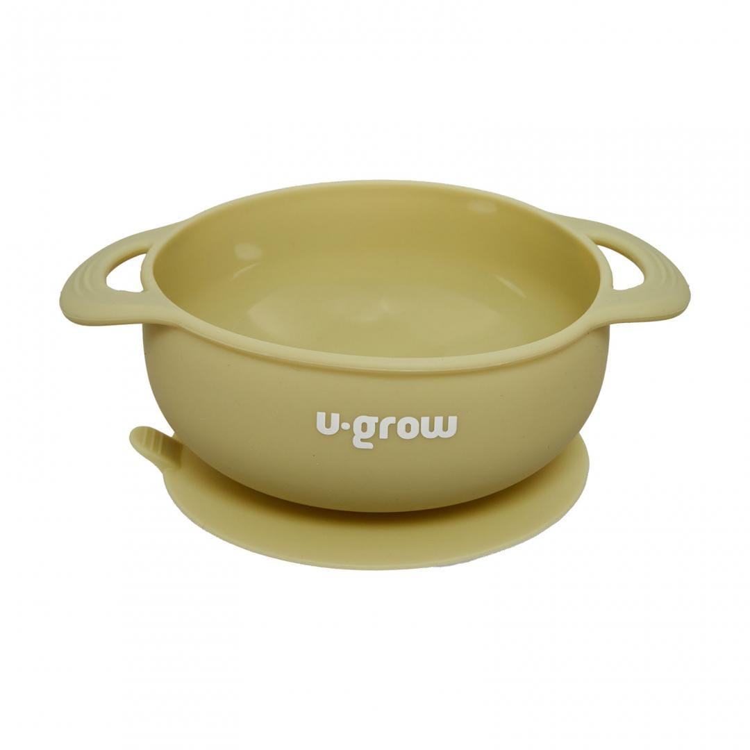 U-Grow Alimentație bebe Set Diversificare Silicon U-Grow UG-SET15OV | 3 Piese, Bol, Farfurie, Cana cu Cioc, Olive