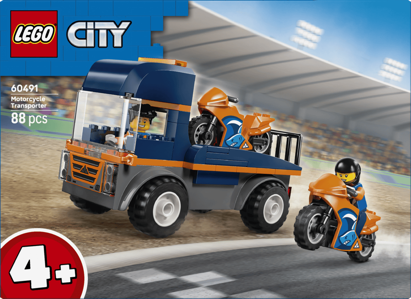 Lego Jucării Set Constructie LEGO City 60491 | Transportor Motociclete, Vehicul, Cadou