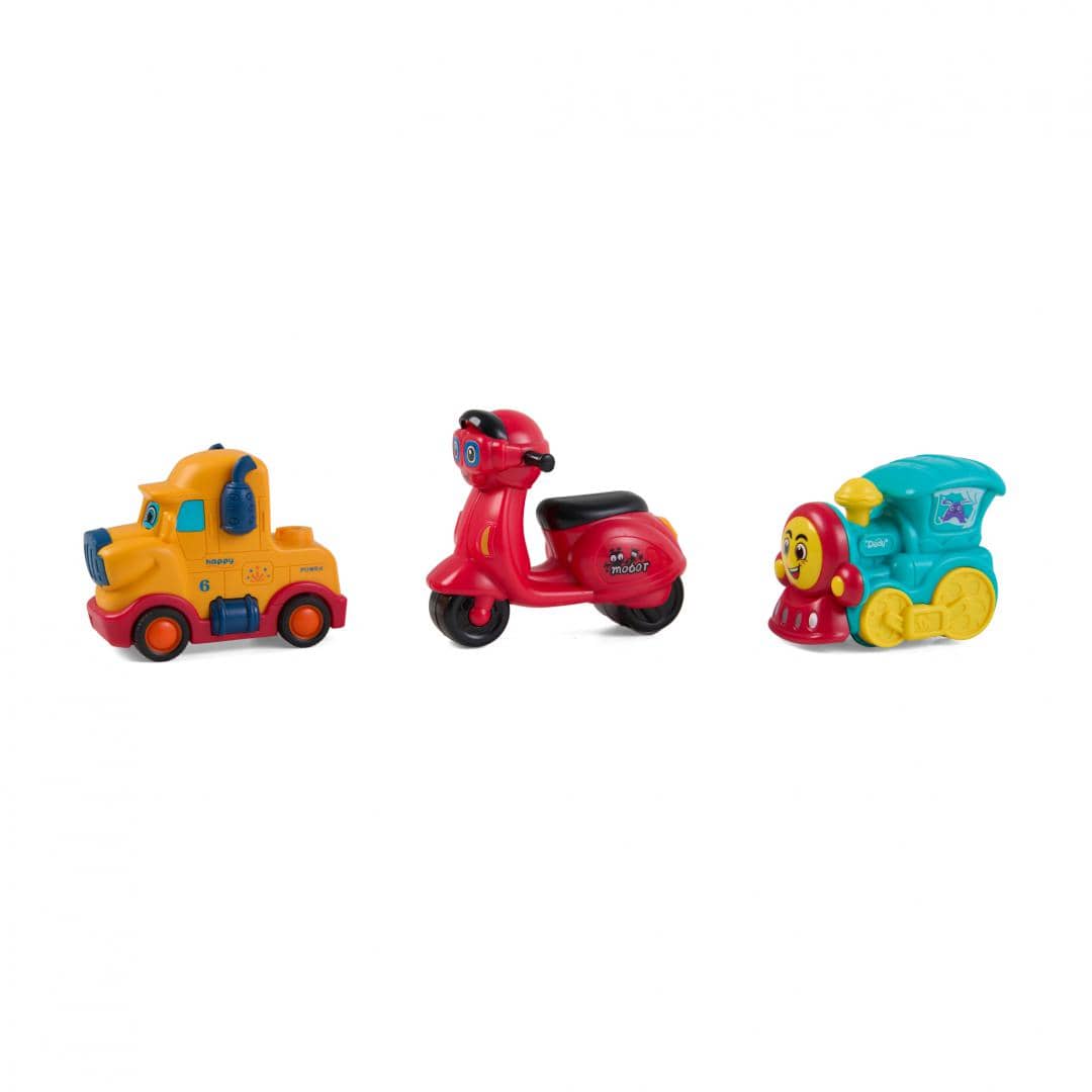 MomKi Jucării Set 3 Vehicule Jucarie MomKi MOMKI899-17A | Actionate prin Inertie, Diverse Modele