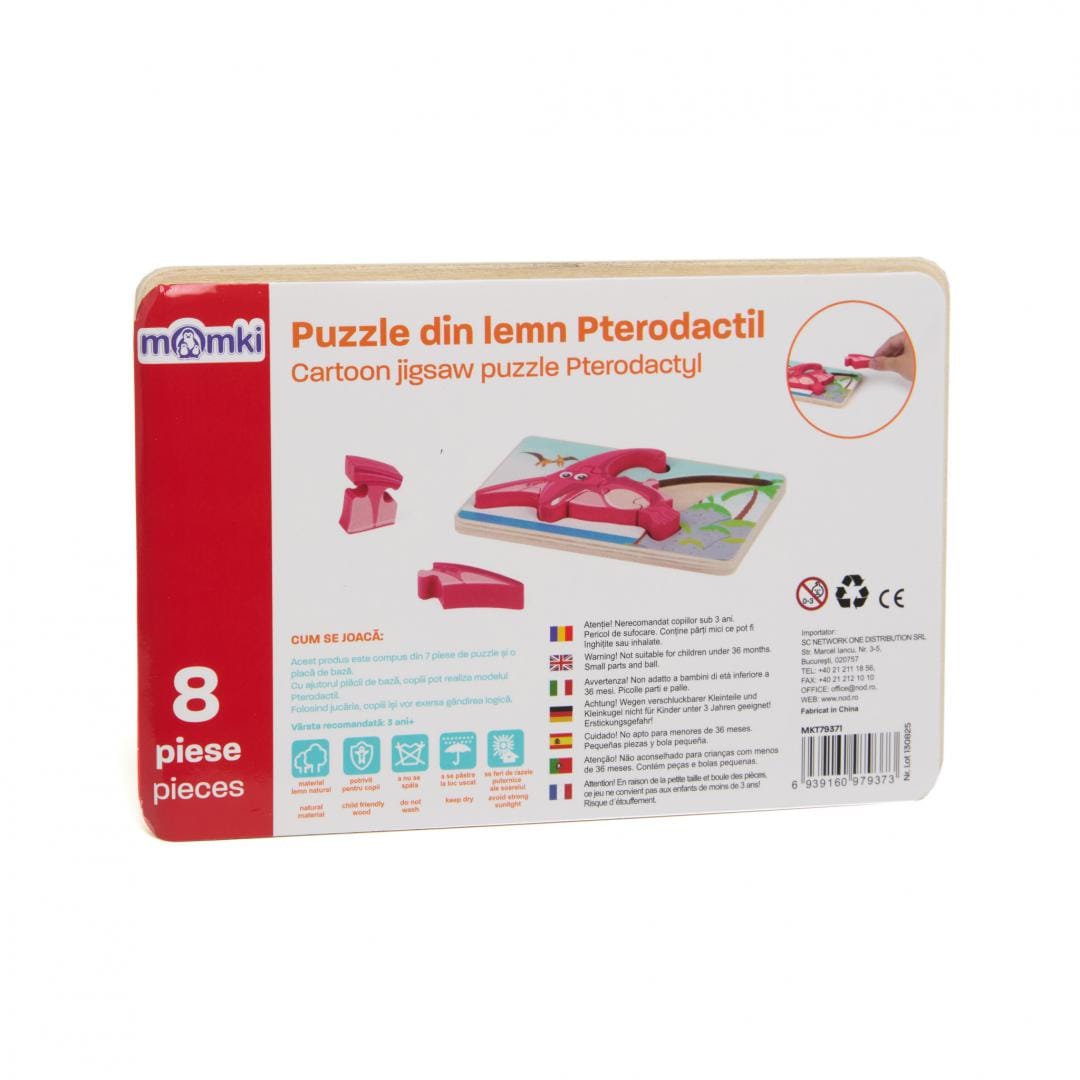 MomKi Jucării Puzzle din Lemn MomKi MKT79371 | Pterodactil, 8 Piese, Copii