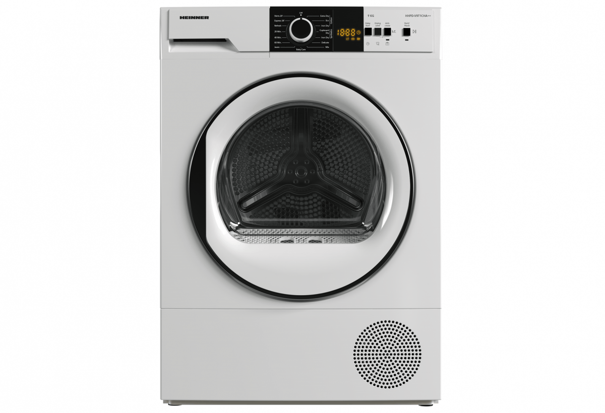 Heinner Uscator de rufe Uscator de rufe Heinner HHPD-V9T1CHA++ | Pompa caldura, 9kg, A++, Alb, 60.9x59.6x84.5cm