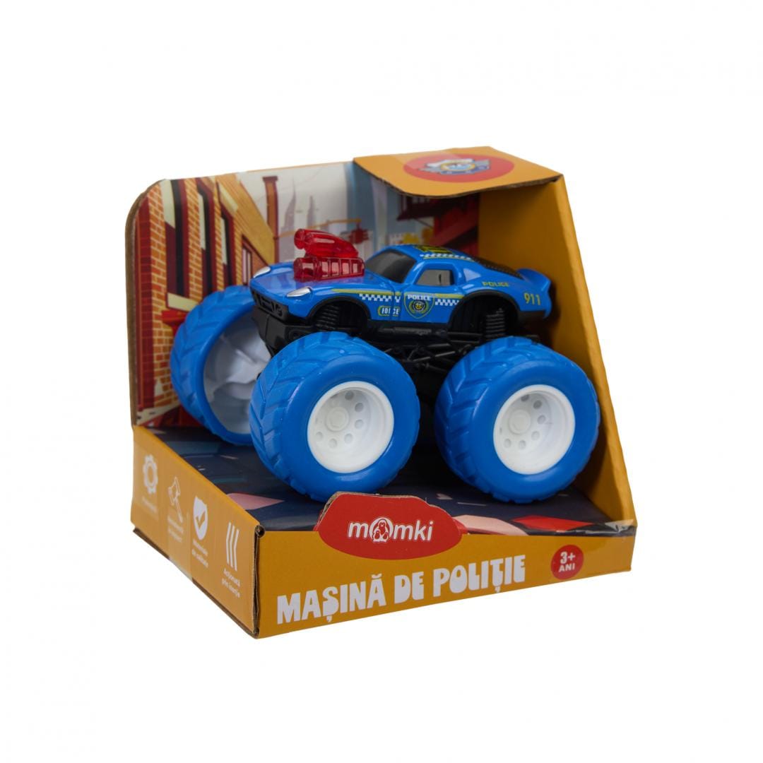 MomKi Jucării Jucarie MomKi MOMKI1199-8ABS | Masina Politie, 8.5cm, Albastra