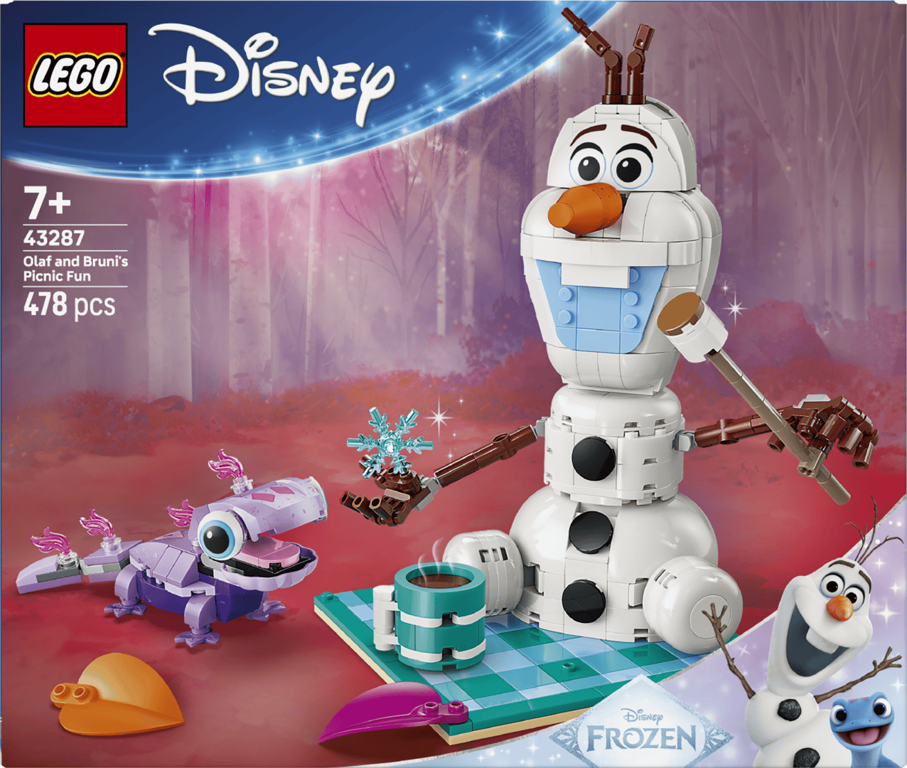 Lego Jucării Set Constructie LEGO Disney 43287 | Olaf si Bruni, Frozen, Picnic, 169 piese