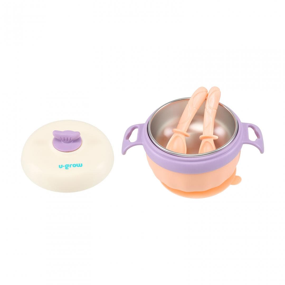 U-Grow Alimentație bebe Bol Termic U-Grow UG-235PP | Lingurita, Furculita, Baza Antialunecare, Mov