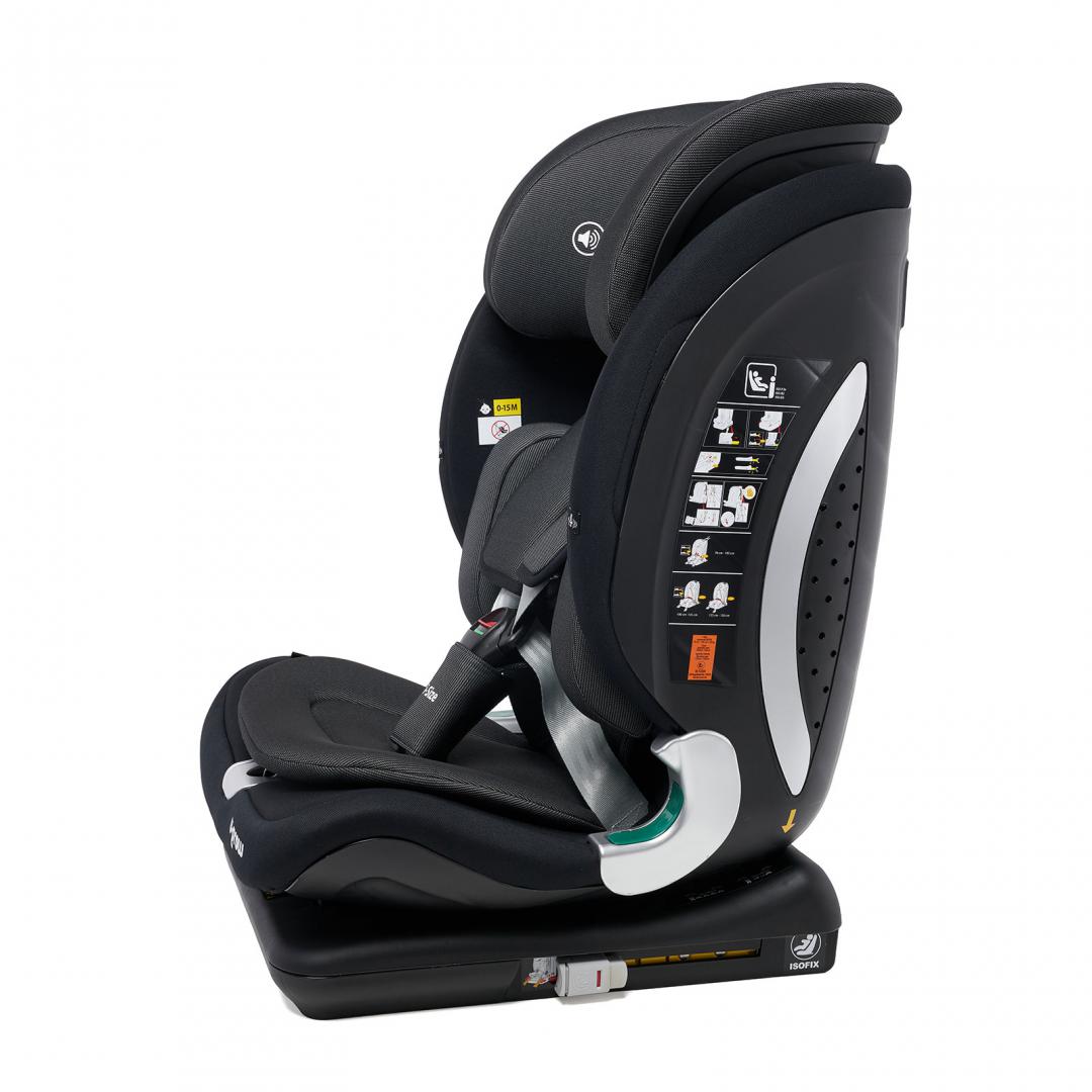 Scaun Auto I-size U-grow Goldfix Plus, Isofix, 76-150 Cm (9-36 Kg), Boxa Bluetooth, Negru