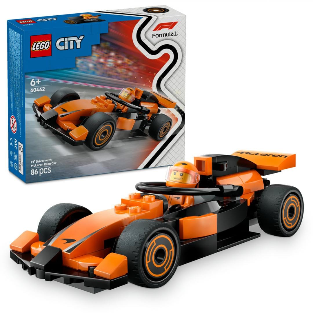 Lego Jucării Set Constructie LEGO City 60442 | Pilot F1, Masina McLaren, Cadou
