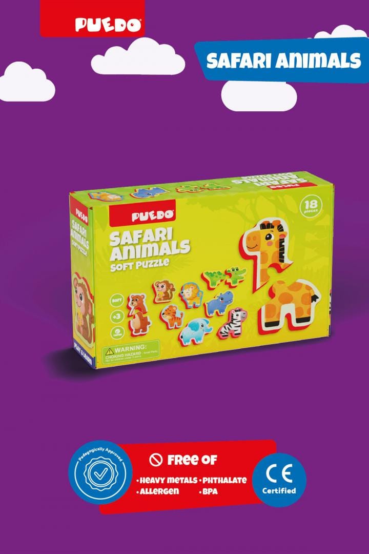 Puedo Toys Jucării Puzzle Puedo Toys PUEDOK1931 | Spuma EVA, Animalele Safari, Educativ