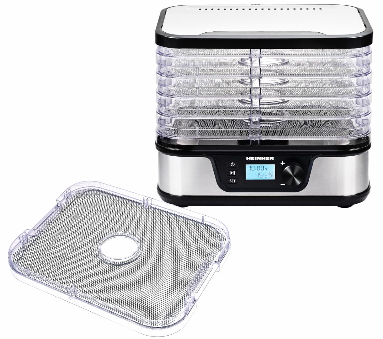Heinner Deshidrator Deshidrator Heinner HFD-K380DSS | 380W, 5 Tavi, Display Digital, Inox