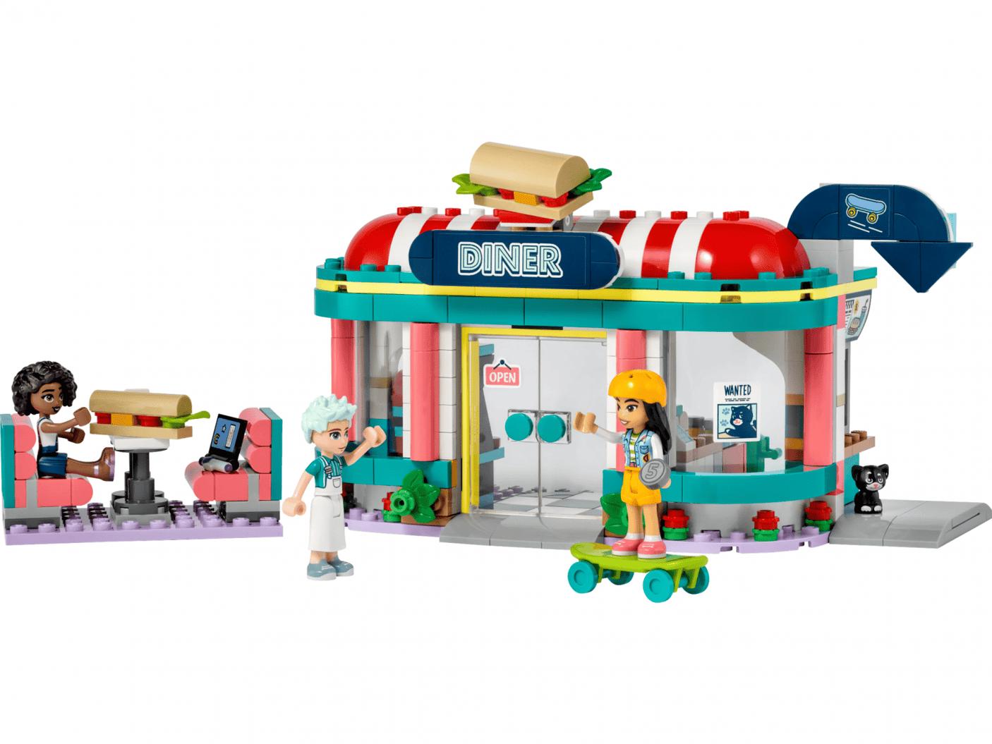 Lego Jucării Set Constructie LEGO Friends 41728 | Restaurant Centrul Orasului Heartlake, 533 Piese, 6+