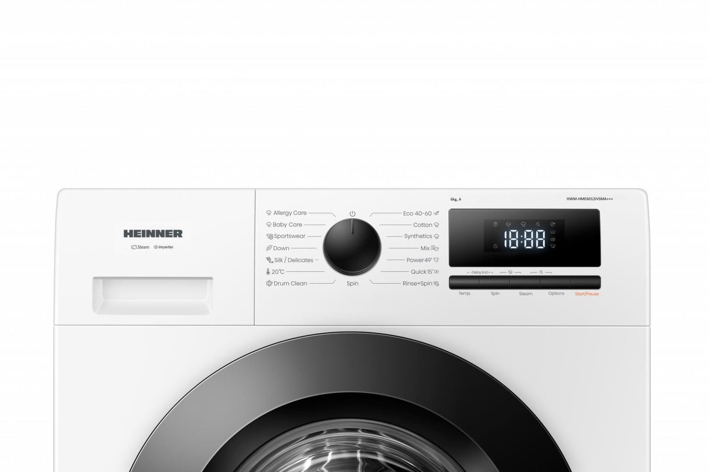 Heinner Masina de spalat rufe Masina de spalat rufe slim Heinner HWM-HME6012IVSMA+++ | 6kg, 1200RPM, A+++, Inverter, Display LED, 59.5x45x84.5cm