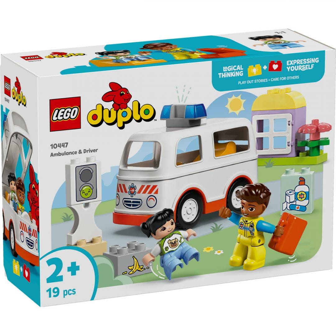 Lego Jucării Set Constructie LEGO 10447 | Ambulanta si Sofer, Cadou Copii