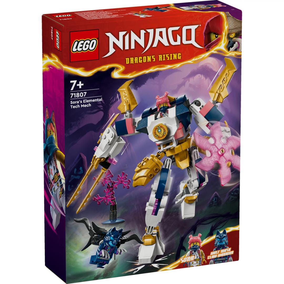 Lego Jucării Set Constructie LEGO Ninjago 71807 | Robotul Tehnologic al Sorei, 592 Piese, 7+