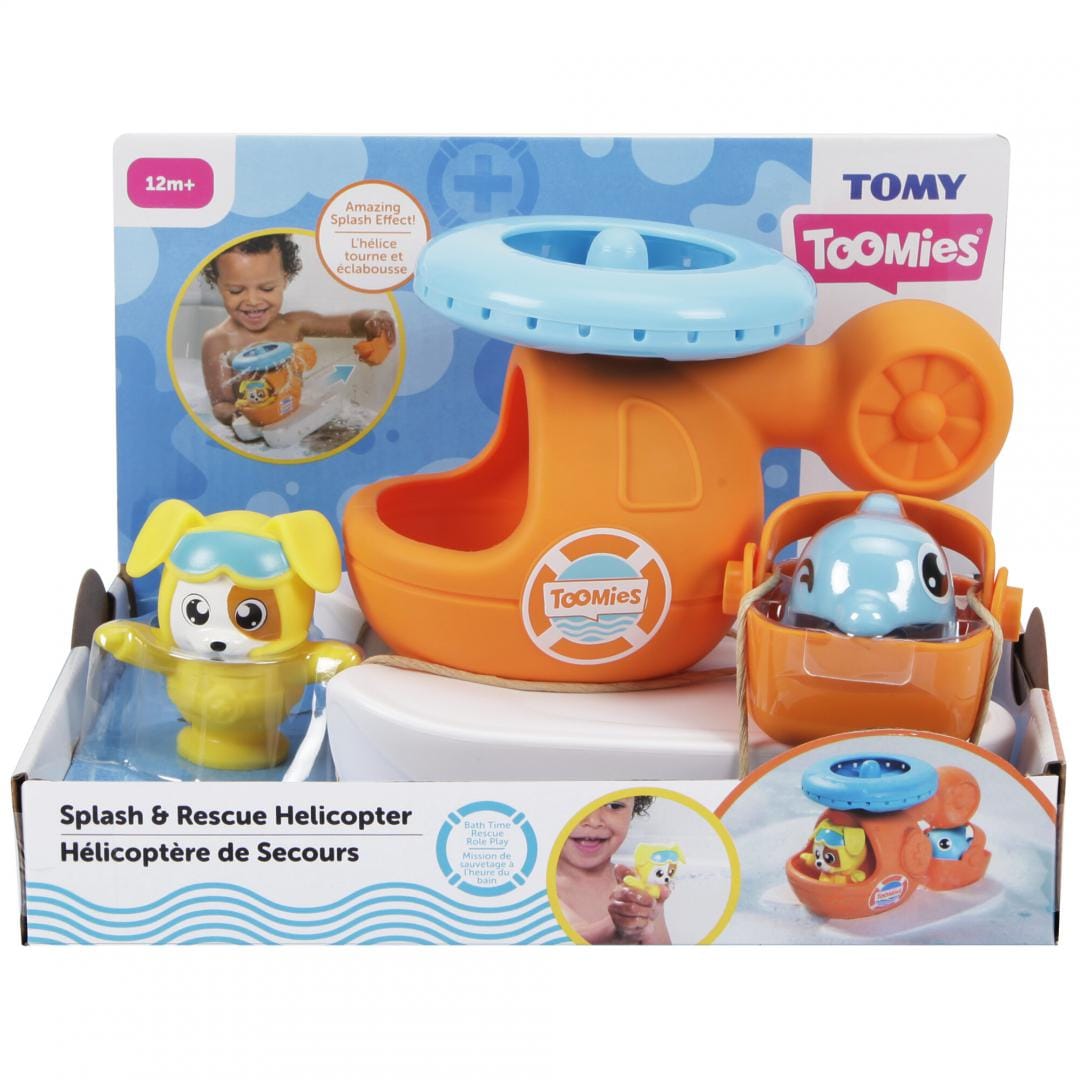 Tomy Jucării Jucarie de Baie Tomy T73305 | Elicopter Salvare, Interactiv, Plutitor
