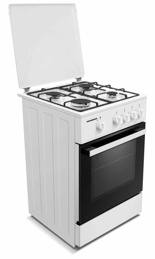 Heinner Aragaz Aragaz Gaz Heinner HFSC-K50WH | 50cm, 4 Arzatoare, Alb, 50x49.5x85cm