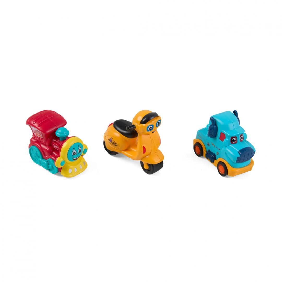 MomKi Jucării Set 3 Vehicule Jucarie MomKi MOMKI899-17A | Actionate prin Inertie, Diverse Modele