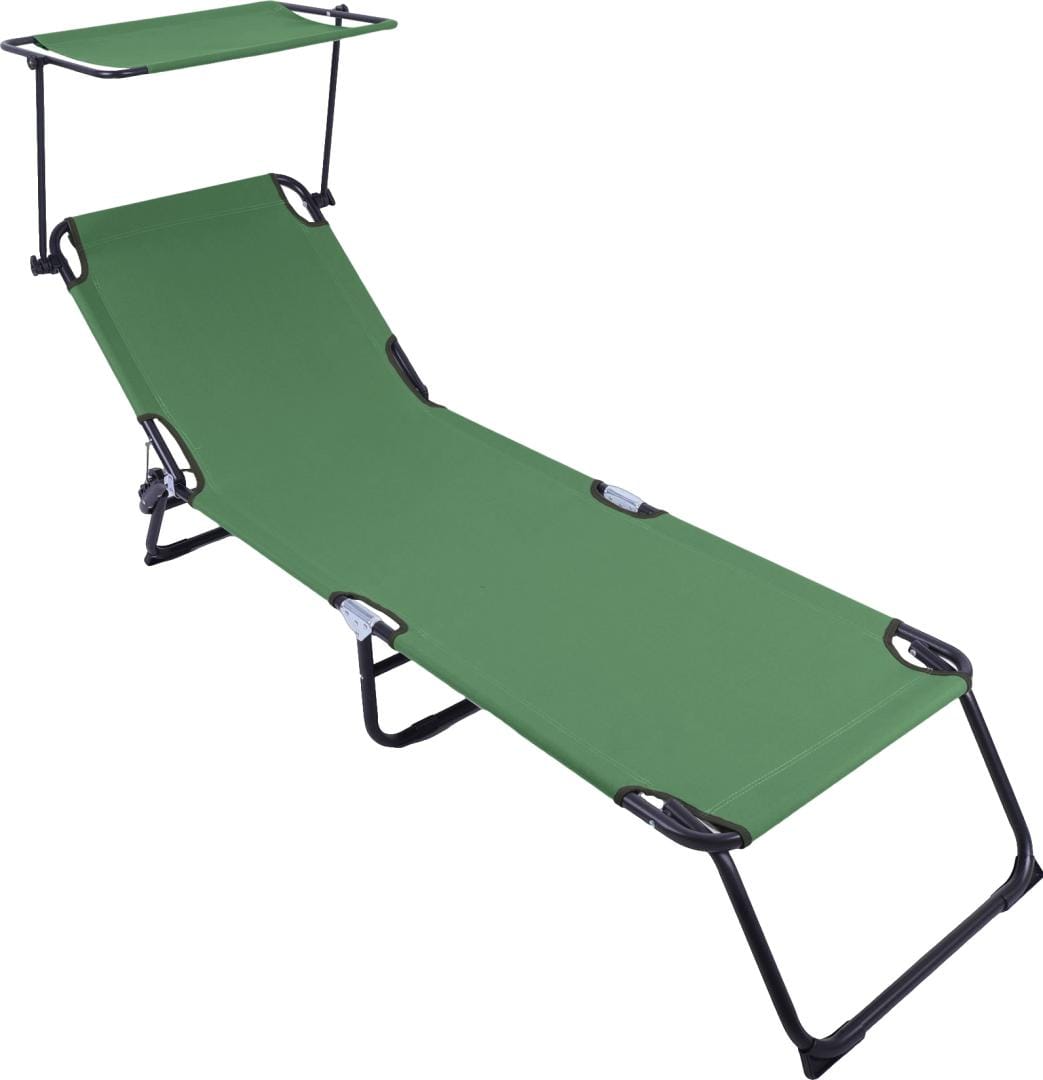 Heinner Sezlong Sezlong Heinner DSZP011 | 186x55x24cm, Cu Parasolar, Verde