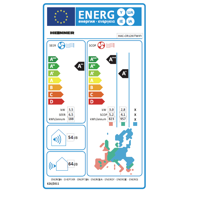 Heinner Aparat aer conditionat Aer Conditionat Heinner HAC-CR12KITWIFI | 12000 BTU, WiFi, Clasa A++