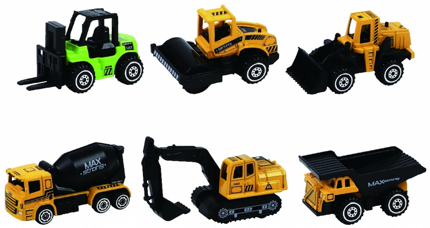 Cevodle Jucării Macheta Cevodle CEV64015-0001MIX | Set 6 Utilaje Die Cast, Scara 1/64, 7.5cm