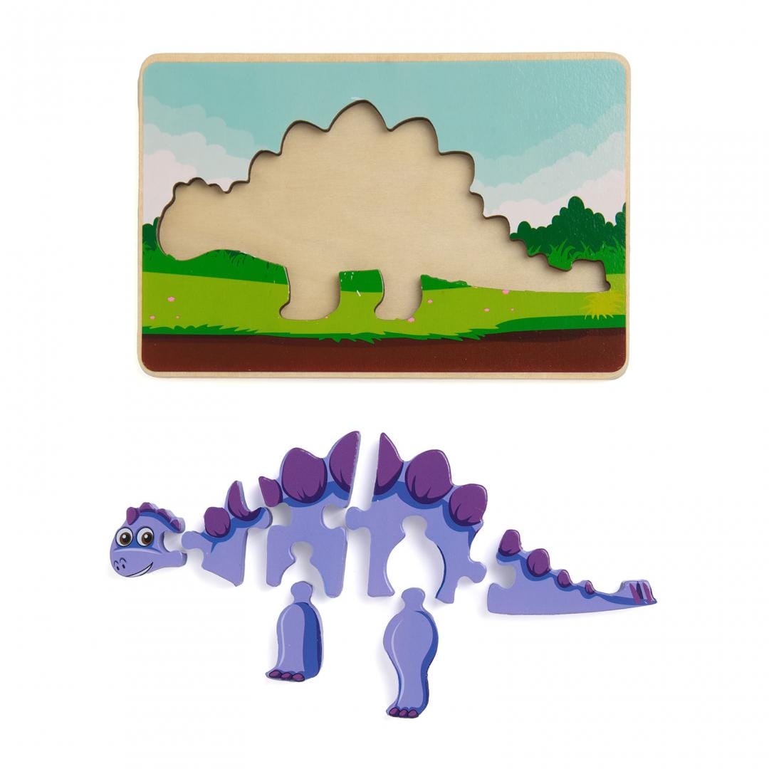 MomKi Jucării Puzzle Momki MK79372 | Lemn, Stegozaur, 8 Piese, Educativ