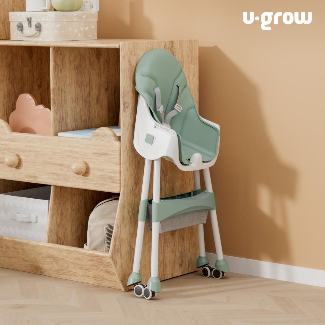 U-Grow Puericultură Scaun Masa Copii U-Grow UG-502-GRN | 2 in 1, Pliabil, Verde