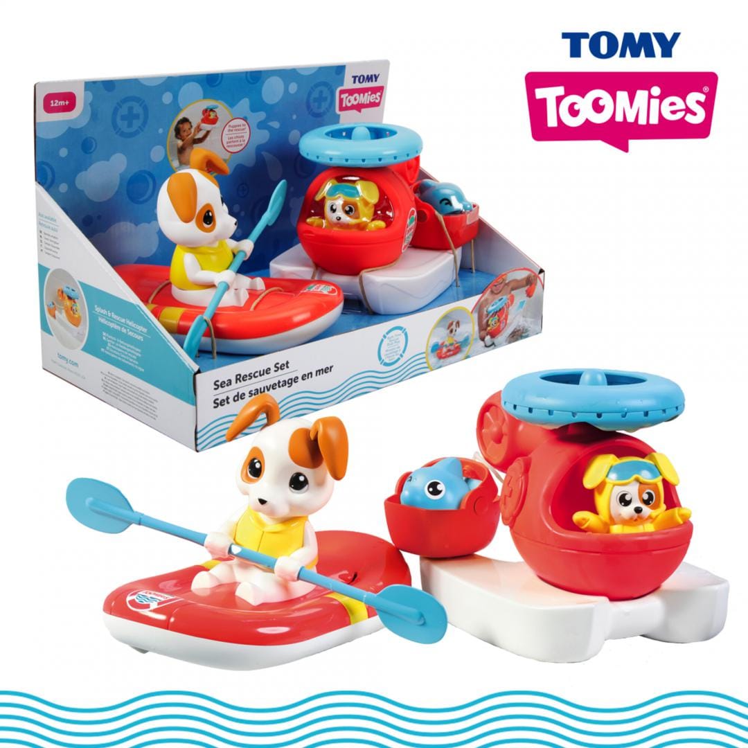 Tomy Jucării Jucarie de Baie Tomy T73307 | Elicopter Salvare, Barca, Interactiv