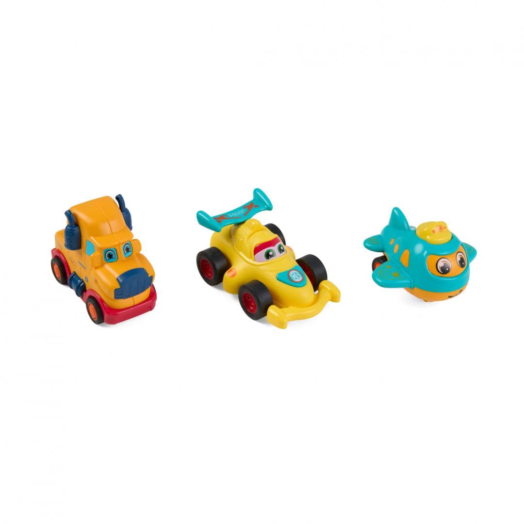 MomKi Jucării Set 3 Jucarii MomKi MOMKI899-17EG | Vehicule Inertie, Camion, Masina Curse, Avion