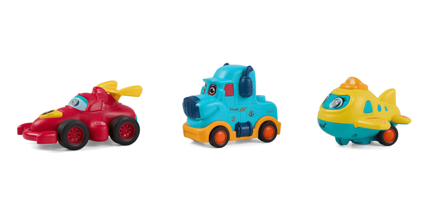 MomKi Jucării Set Jucarii MomKi MOMKI899-17E | 3 Vehicule, Actionate Prin Inertie