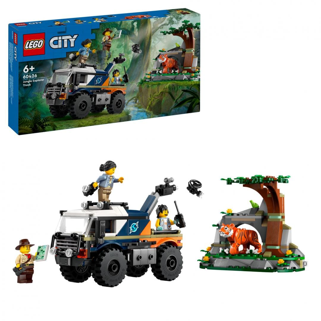 Lego Jucării Set Constructie LEGO City 60426 | Camion Offroad, Explorator Jungla, 212 Piese, 6+
