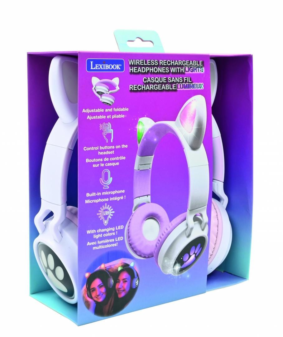 Lexibook Jucării Casti Wireless Lexibook HPBTKT | Urechi Pisica, Lumini LED, Bluetooth