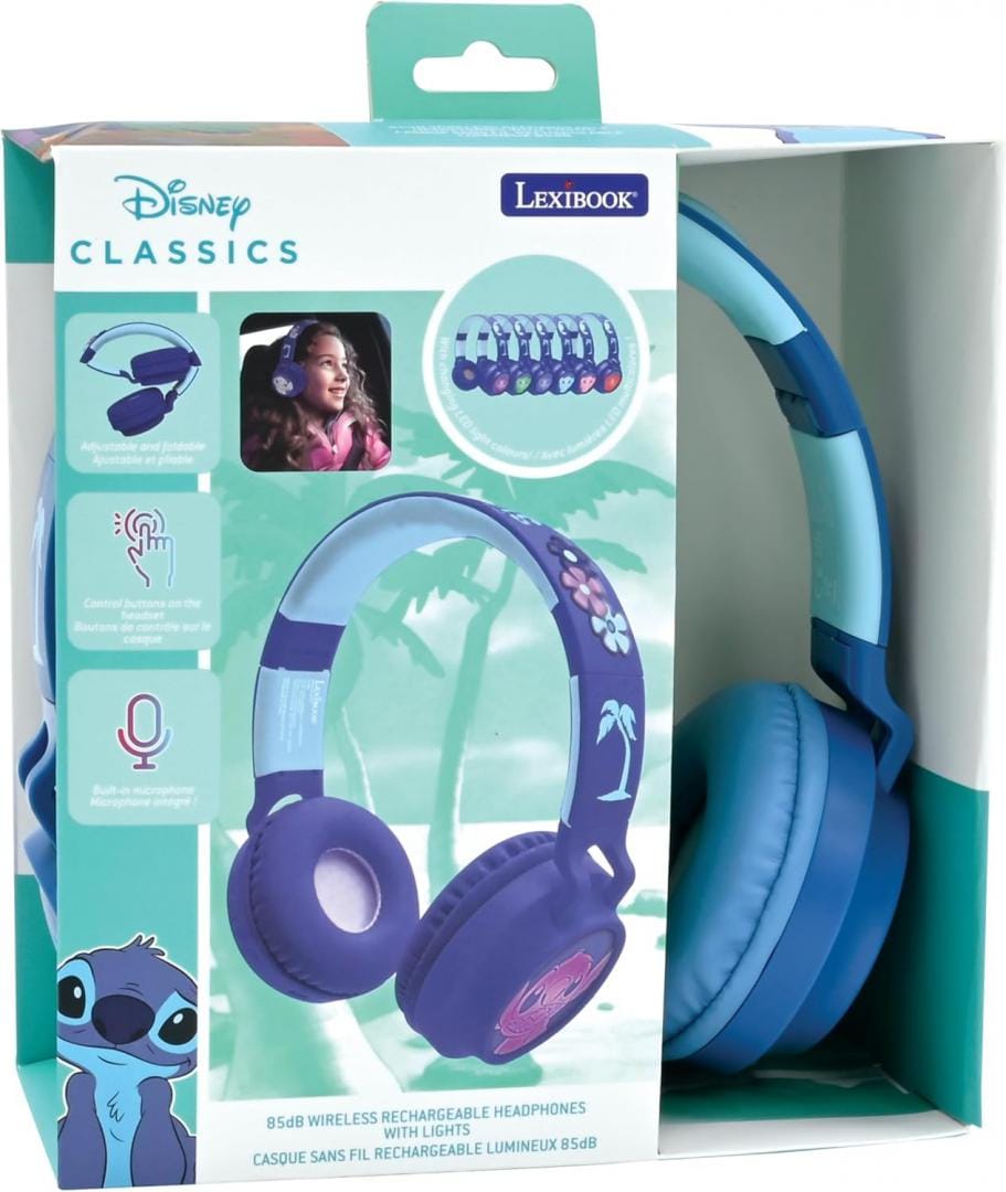 Lexibook Jucării Casti Lexibook HPBT015D | Wireless, Bluetooth, 3D Luminoase, Stitch
