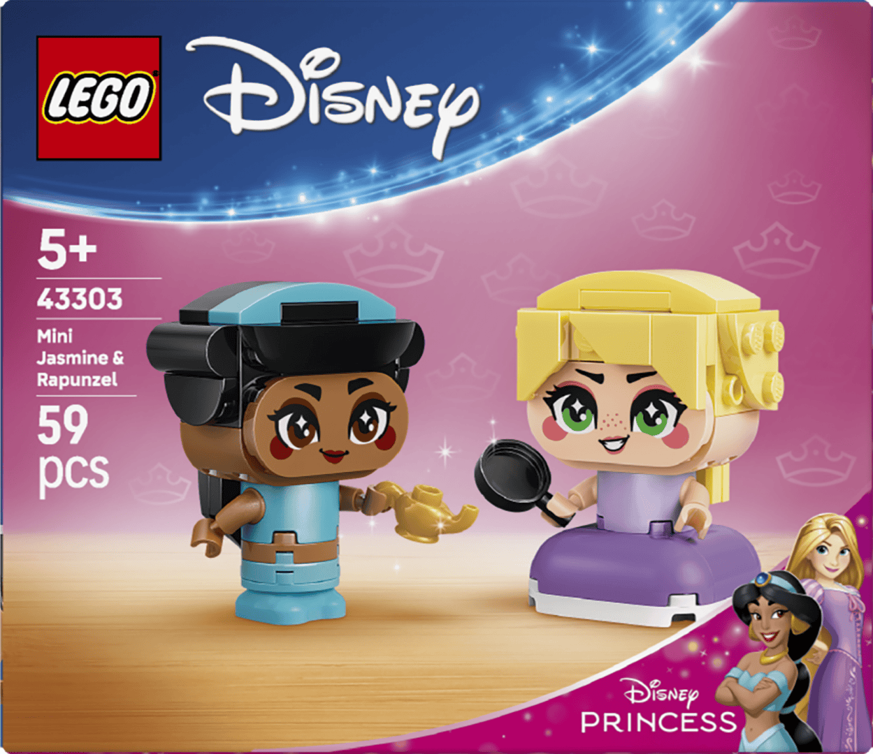 Lego Jucării Set Constructie LEGO Disney 43303 | Miniprintesele Jasmine si Rapunzel, Cadou