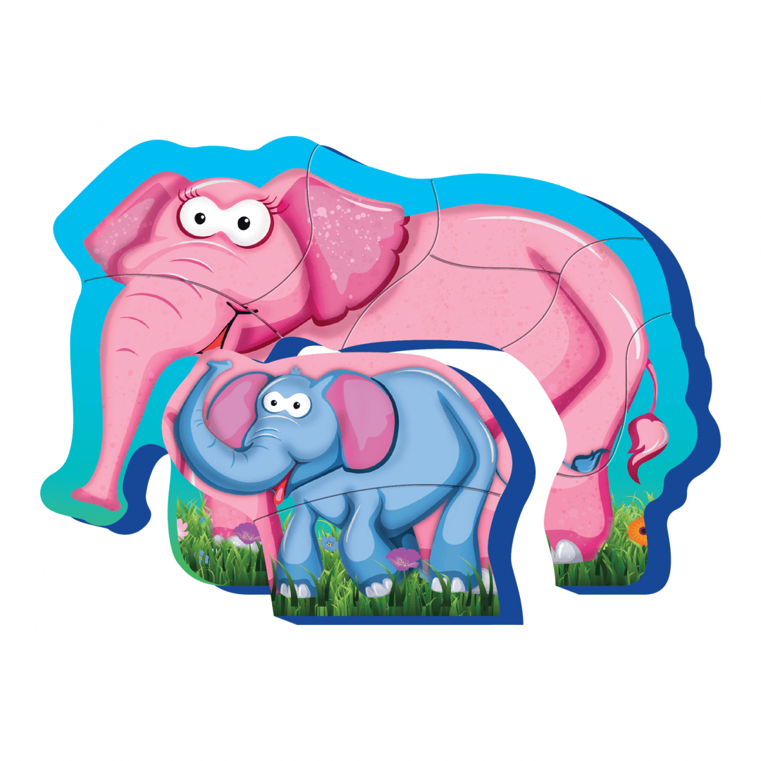 Puedo Toys Jucării Puzzle Puedo Toys PUEDOB22072 | Spuma EVA, Mama si Puiul Elefant, 8 Piese