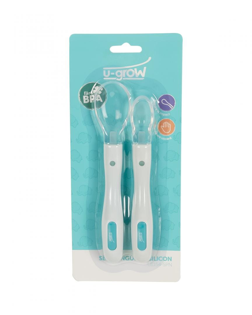 U-Grow Alimentație bebe Set 2 Lingurite Silicon U-Grow U1154-SPN | Bebe, Antialunecare