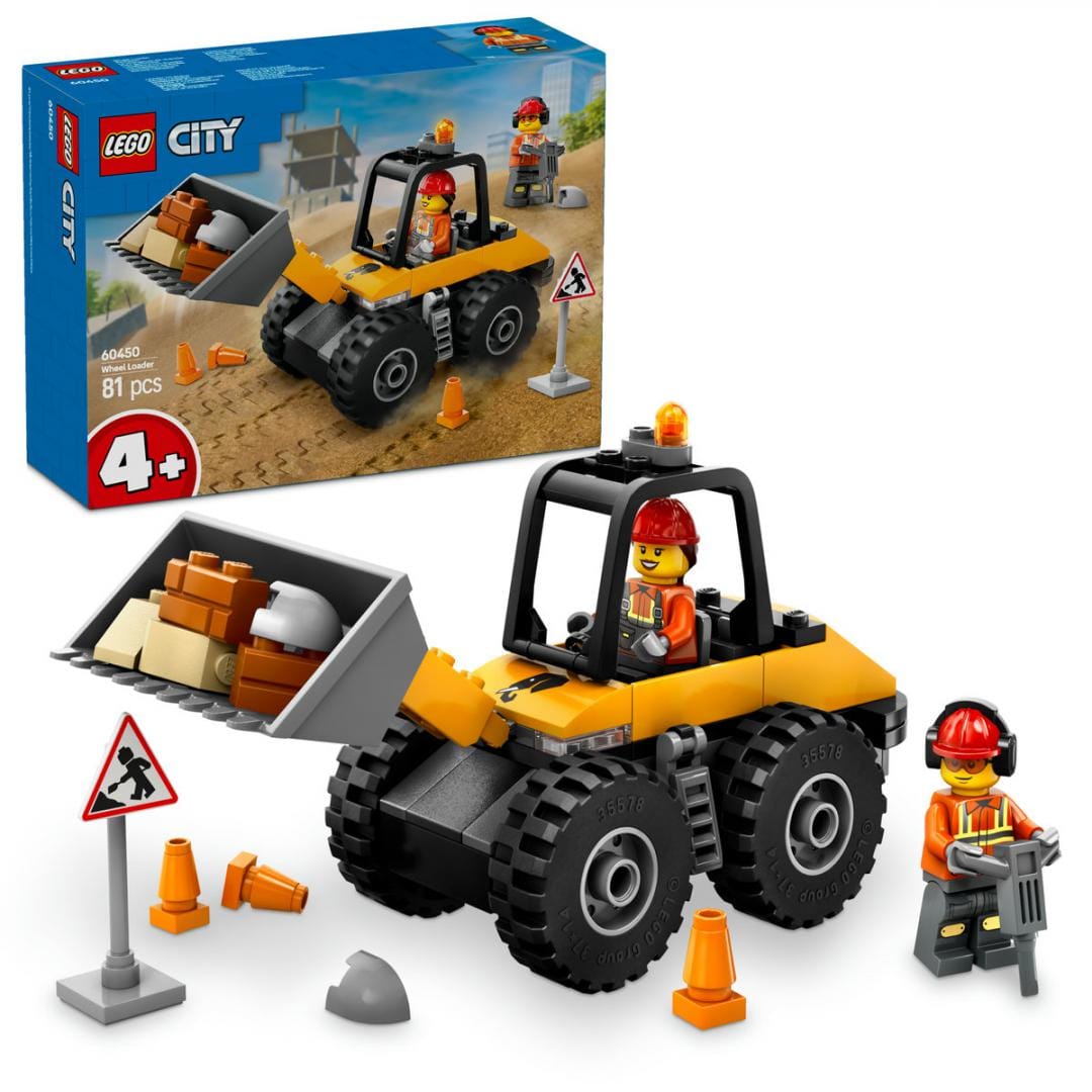 Lego Jucării Set Constructie LEGO City 60450 | Incarcator pe Roti, Galben, Constructii