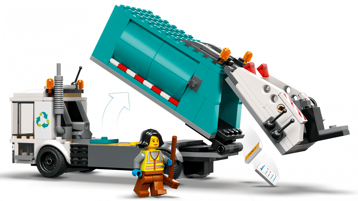 Lego Jucării Set Constructie LEGO City 60386 | Camion de Reciclare, 261 Piese, Cadou