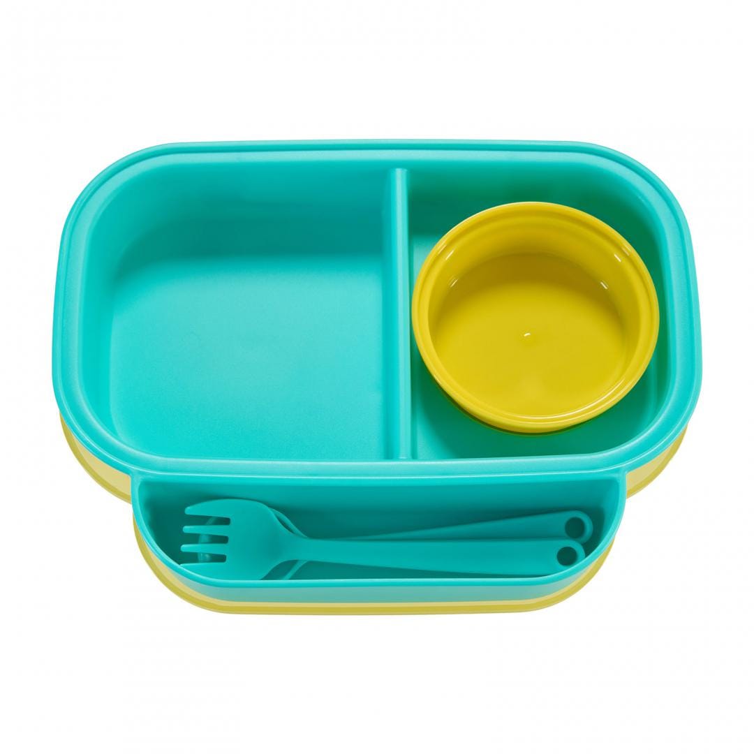 U-Grow Alimentație bebe Farfurie Compartimentata U-Grow A-1420BL | Cu Capac, Lingurita, Furculita, Galbena