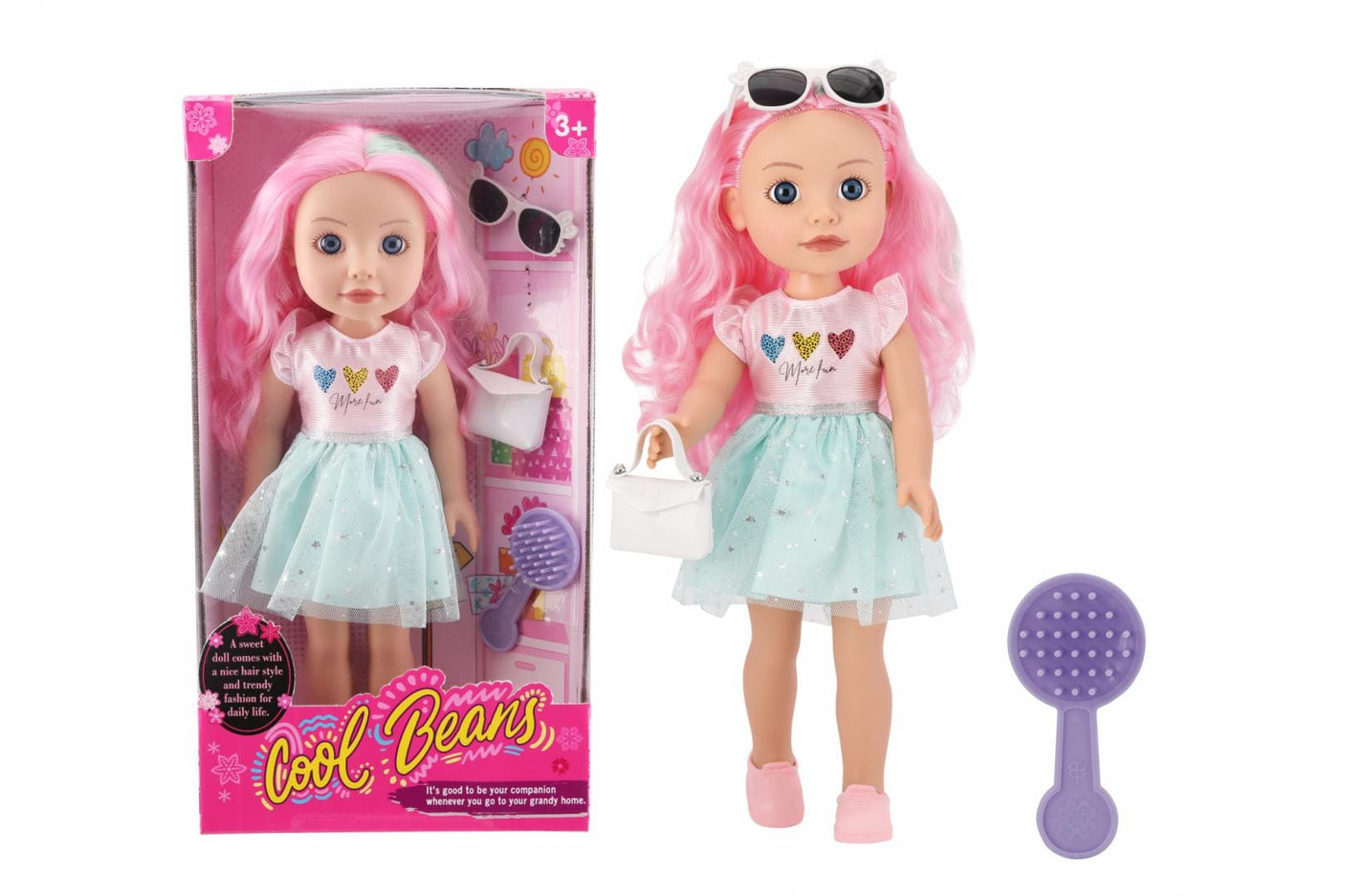 MomKi Jucării Papusa Fashion MomKi MOMKI683772 | Cu Accesorii, Roz, Interactiva