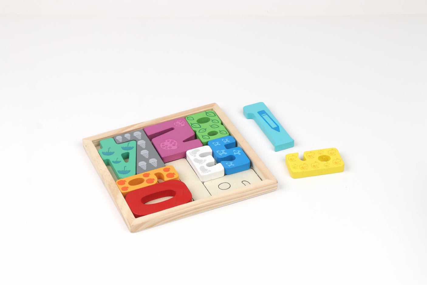 MomKi Jucării Puzzle din Lemn MomKi MKT1078CGH3 | cu Numere, 12 Piese, Educativ